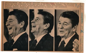Smiling President Reagan During News Conference 1982 Wire Photo - Picture 1 of 1