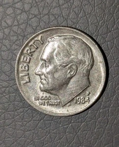 1984-P 10c Roosevelt Dime Double Struck Mint Mark Rpm Au About Uncirculated - Picture 1 of 10