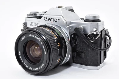 [Quasi come nuovo] Canon AE-1 Data Back SLR 35mm Pellicola Argento + FD 28mm f/2.8 S.C. Obiettivo  - Immagine 1 di 4