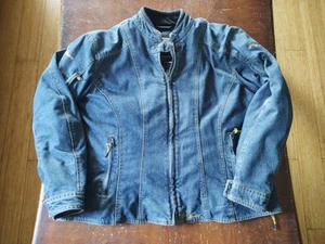 TOURMASTER Womens Indigo Denim Motorcycle Jacket Removable Armor M.PL 18 - Picture 1 of 5
