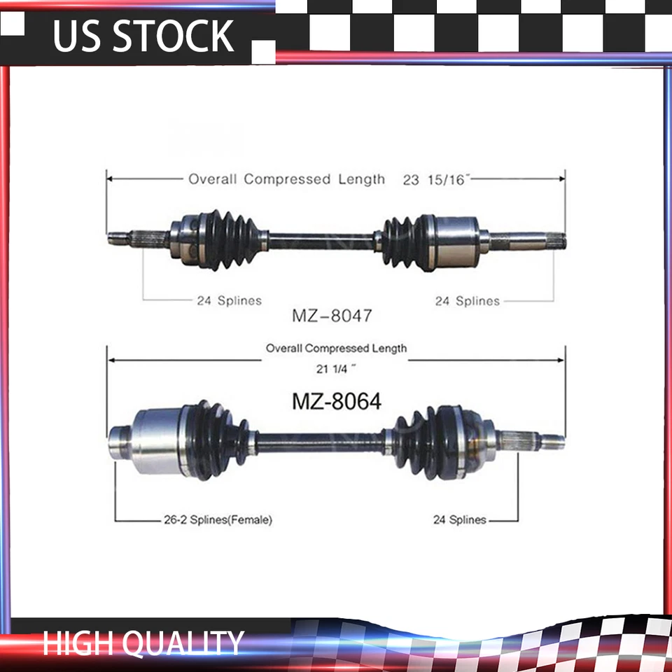 Eje CV Surtrack Eje CV Junta Delantera Par 2pcs para Mazda 323 AWD 1988 1989 Foto 1 de 4