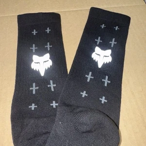 "Nuevos calcetines Fox Racing 8"" Defend Lunar MTB bicicleta $26 L/XL REFLECTANTES" - Imagen 1 de 5