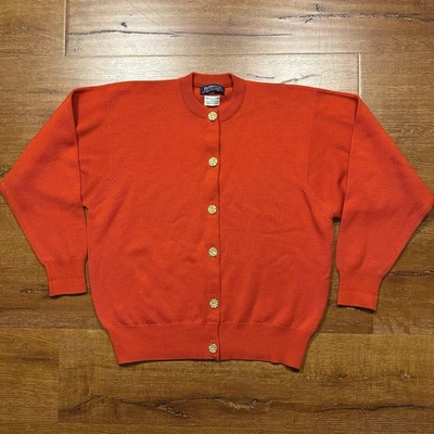 Cardigã Burberry Vintage Suéter Feminino L Vermelho Pura Lã Nova Dinheiro Antigo Luxo - Imagem 1 de 4