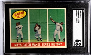 1959 Topps #464 Mays' Catch Baseball Thrills Grades SGC 6 carte da baseball - Foto 1 di 2
