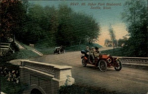 Seattle,WA Mt. Baker Park Boulevard, Car on Road c1910 King County Washington - Bild 1 von 2