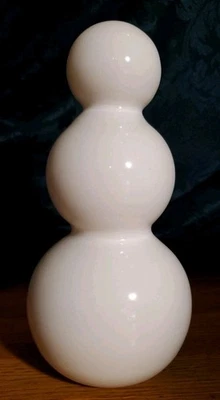 CB2 Crate & Barrel 圣诞假期 8 英寸冬季白色玻璃雪人 — 第 1/4 张图片