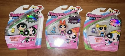 Powerpuff 女孩 3 件装动作玩偶-花朵/泡泡/黄油杯 全新带盒 2016 — 第 1/4 张图片