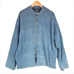 LOST HORIZONS Blue 100% Cotton Jacket Size XL Fully Lined Made in Nepal - Picture 1 of 4