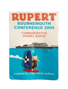 RUPERT BEAR BOURNEMOUTH CONFERENCE 2004 ENAMEL PIN BADGE - Picture 1 of 1