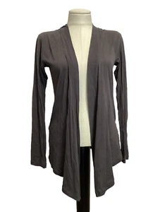 EXPRESS Charcoal Gray Thin Knit Open Front Cardigan Sweater Sz S - Picture 1 of 7