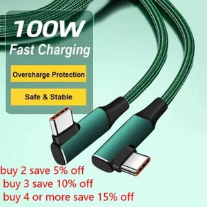 Emarker Chip 20V 5A QC4.0 Type C Cable PD 100W Fast Charging USB-C Data Cord - Picture 1 of 9