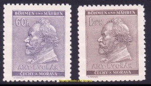 EBS Bohemia y Moravia 1941 - Antonín Dvořák - Michel 73-74 - Estampillada sin montar o nunca montada** - Imagen 1 de 1