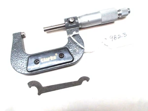 CLARKE Machinists 1 - 2" Micrometer (.001"), Carbide Faces, Ratchet Stop - Picture 1 of 2