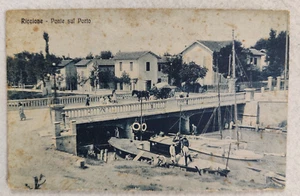 cartolina rimini riccione ponte sul porto viaggiata anni 20 formato piccolo - Picture 1 of 14