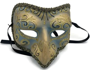Venetian Mask Beak Glitter Masquerade Drama Blue Mardi Gras Theatre Party Magic - Picture 1 of 1