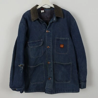 Jaqueta Big Ben Masculina Vintage Extra Grande 46 Reg Casaco Denim Feito nos EUA Cobertor Forrado - Imagem 1 de 4