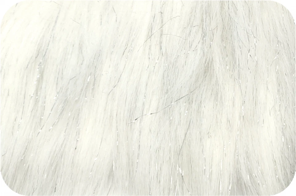 Oropel Brillante Pila Larga Piel Sintética Tela BLANCA / 58" con / Vendido por yarda Foto 1 de 1