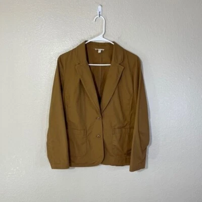 Chaqueta Blazer Eileen Fisher Mujer Mediana Marrón 2 Botones Algodón Orgánico Foto 1 de 4