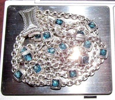 PULSERA SCOTT KAY PLATA ESTERLINA MULTI ESLABONES Y TOPACIO AZUL LONDRES $2600 + Foto 1 de 4
