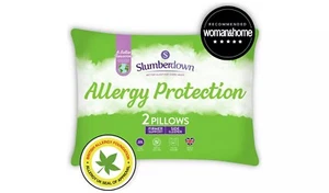 Slumberdown Allergy Protection Medium Firm Pillow - 2 Pack, White(Opened Box) - Picture 1 of 6