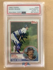 Wade Boggs RED SOX HOF Signed Autograph 1983 Topps Rookie Card 498 PSA 10 Auto