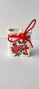 Vintage Weihnachten Kardinäle von Lefton Keramik Geschenktüte Stechpalme Beeren Japan - Bild 1 von 5