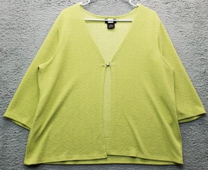 Studio 1940 Cardigan Sweater Women Size 18/20 Green Polyester Long Sleeve V Neck - Picture 1 of 5