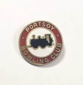 Insignia de cuencos deportivos vintage esmaltada Portsoy Bowling Club pinback - Imagen 1 de 2