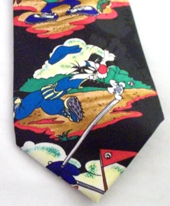 Looney Tunes Mania Bugs Bunny & Gang Golf Neck Tie 1993 - Picture 1 of 2