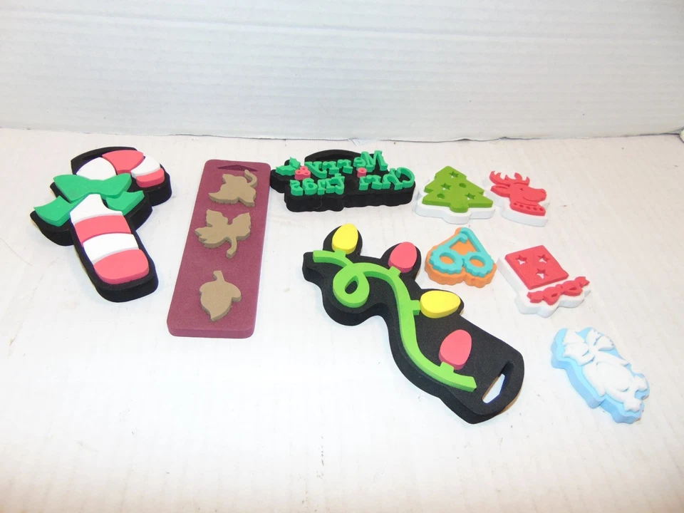 Lote de 9 selos robustos de espuma artesanato de Natal outono - Imagem 1 de 4
