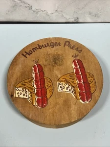 Wooden Hambuger Patty Press 5.5” Vintage - Picture 1 of 3