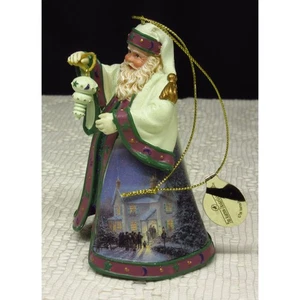Thomas Kinkade Caldo Vacanze Benvenuto Babbo Natale Ornamento Vecchio Mondo Babbo Natale 2003 - Foto 1 di 5
