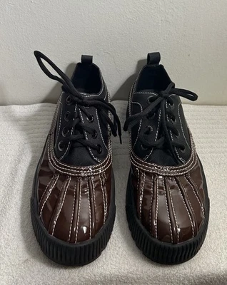 Zapatos Jeffrey Campbell Marrón Negro Charol Talla 9.5 Foto 1 de 4