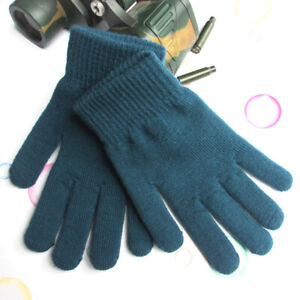 Winter Thick Men Knitted Gloves Touch Screen Wool Solid Color Gloves Men Mitten