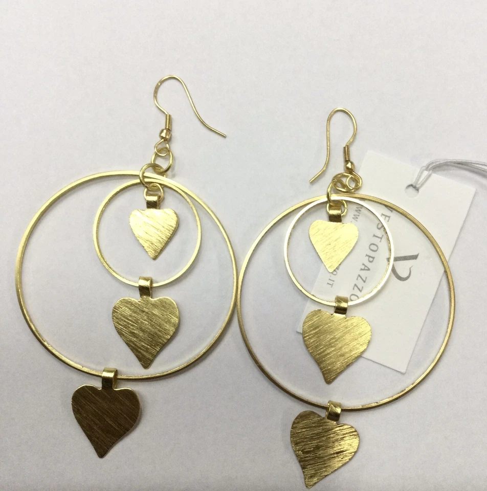 Orecchìni Due Cerchi e Cuori VESTOPAZZO  - Immagine 1 di 1
