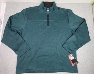 PGA Tour Golf Shirt Long Sleeve Mens 1/4 Zip Pullover Size L Green NWT - Picture 1 of 7