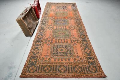 4.2x11.1 ft Runner Rug, Vintage Rug, Anatolian Rug, Colorful Rug, Turkish Rug - Image 1 of 4