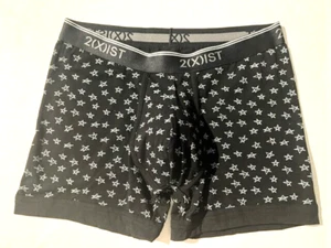 New 2(X)IST Black White Star Print Cotton Boxer Brief Underwear sz M #315 2xist - Picture 1 of 13
