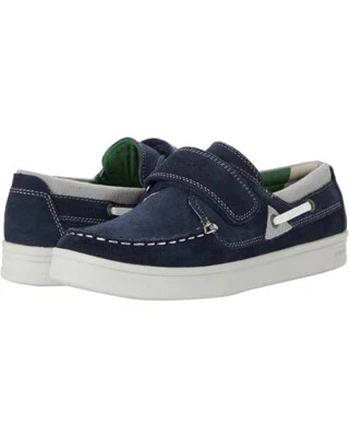 Zapatos de barco cómodos súper elegantes Geox para niños. Azul marino/verde talla europea 32. US 1 Foto 1 de 4