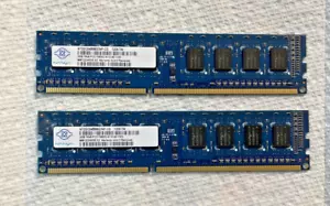 2EA Nanya 2GB 1Rx8 PC3-10600U DDR3 Desktop Memory RAM NT4GC64B8HG0NF-CG - Picture 1 of 3