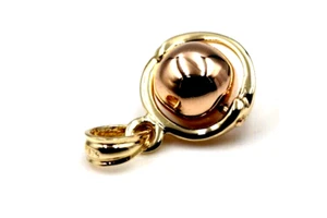 Genuine 9k 9ct Rose & Yellow Gold 8mm Ball Drop Pendant - Free Post - Bild 1 von 16