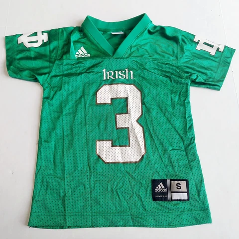 Notre Dame Fighting Irish Joe Montana Jersey YOUTH Small 8 Adidas Green #3 Mesh Cover