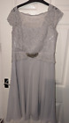 Jenny Packham No1  Dress Size 16 Sparkle Sequins Beaded Silver Grey Boned