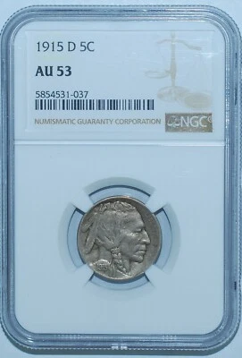 1915 D NGC AU53 Buffalo Nickel - Image 1 of 2