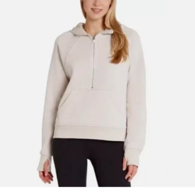 NEW Danskin Ladies' XS Half Zip Hoodie,Sweatshirt Moonbeam Tan - Image 1 of 4