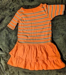 Tea Collection Striped Ruffle Skirt Dress Coral Size 5 - Picture 1 of 1