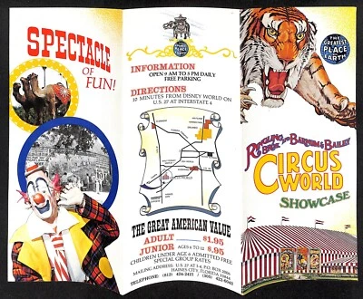Folleto Circus World Ringling Bros. Barnum & Bailey 1974 (Imax temprano) nuevo en muy buena condición Foto 1 de 3