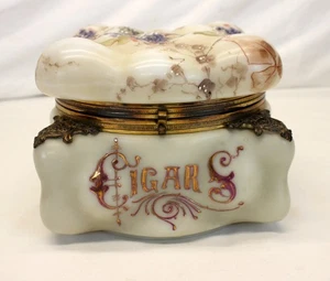 💥Antigua caja de huevos WAVE CREST 4 3/4" humidor/jarro de cheroot de cigarros c. década de 1890 💥 - Imagen 1 de 18