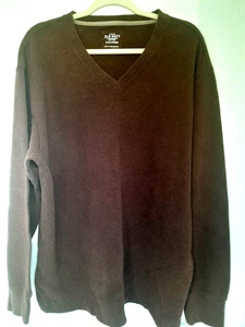 Maglione uomo Old Navy maglione maglia marrone XXL erica bordo a costine scollo a V - Foto 1 di 8