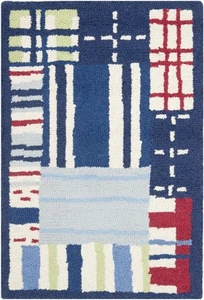 Safavieh 2'-0" X 3'-0" Wool Hand Tufted Rug In Blue And Red - Picture 1 of 3
